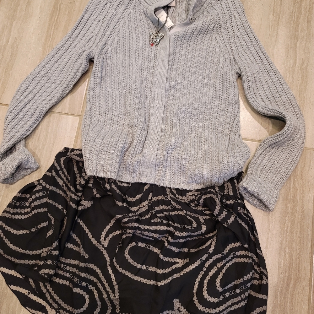 NWOT Banana Republic Printed Silk Skirt SzL - Picture 5 of 7